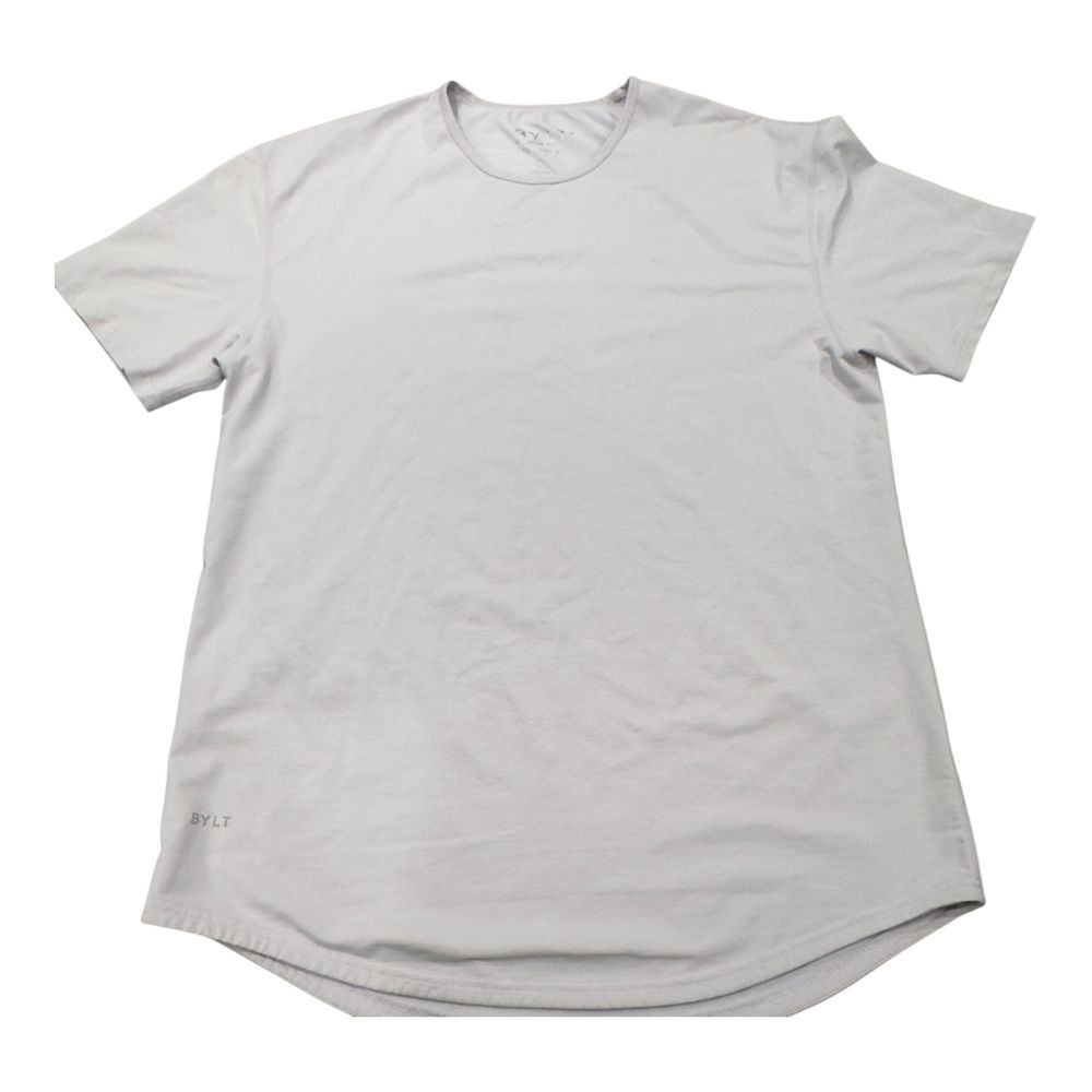 BYLT Premium Basics Light Gray Curved Hem‎ T-Shirt Minimalist Essential Casual